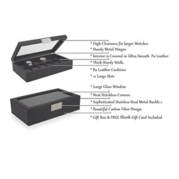 NEW Luxury Leather 12 Slot Watch Box Organizer​ - Picture 4 of 5